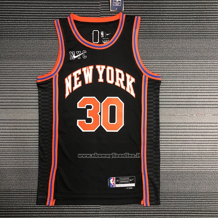 Maglia New York Knicks Julius Randl #30 Citta 2021-22 Nero